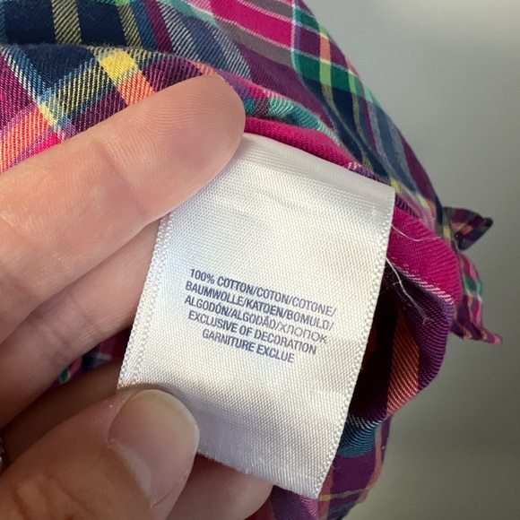 POLO Ralph Lauren Pink Multicolour Plaid Tartan Dress Preppy Fall Size 5 Girls - Picture 5 of 9